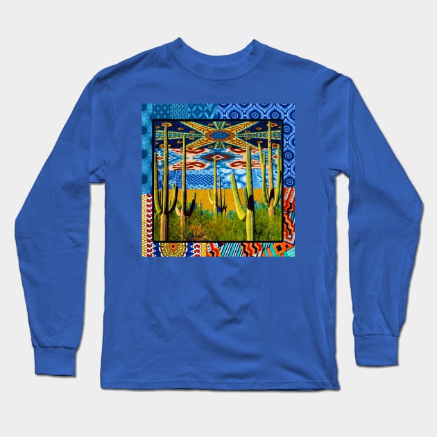 Cactus and Southwest Vibes Long Sleeve T-Shirt by artbyomega